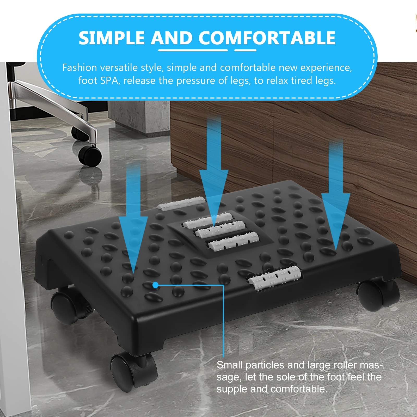 

Pedal Pad Footrest Adjustable Step Stool Ergonomic Desk Footrest for Office Living Room Bathroom Comfortable Support Massager