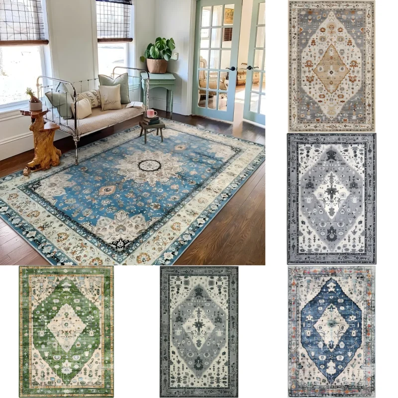 Bohemian Style Carpet for Hall Entrance Bedroom Decoration 100% Polyester Welcome Door Mat Anti-slip Cloakroom Soft Felt Rug