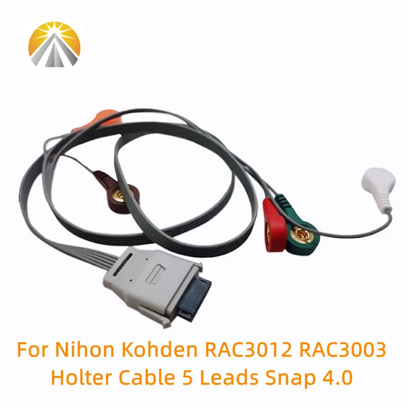 High Quality Holter Cable 26 Pin 5 Leads Snap 4.0 AHA for Nihon Kohden Holter Recorder Device RAC3012 RAC3003