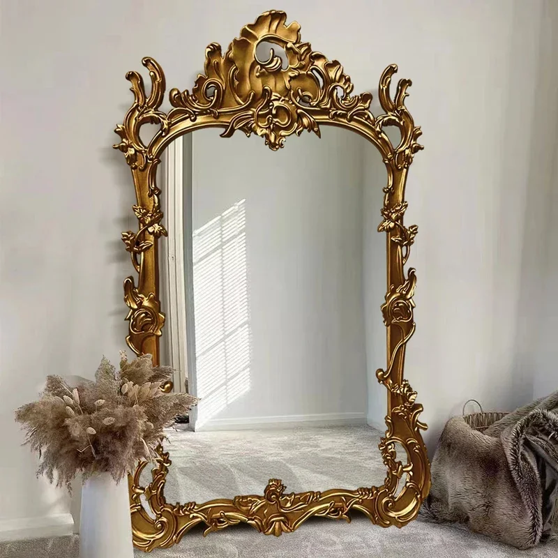 Quality Gold Frame House Floor Wall Mirrors Bedroom Art Full Body Espejo Home Decorations Oversize Nordic Designer Mirrors