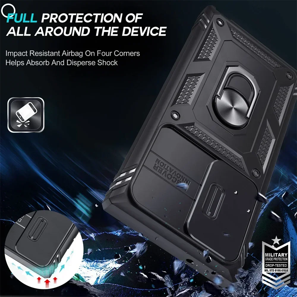 Case For Samsung A54 A14 A33 A52 4G 5G Galaxy S24 S23 S22 S21 FE Ultra Plus Heavy Duty with Camera Degree Rotate Kickstand Cover
