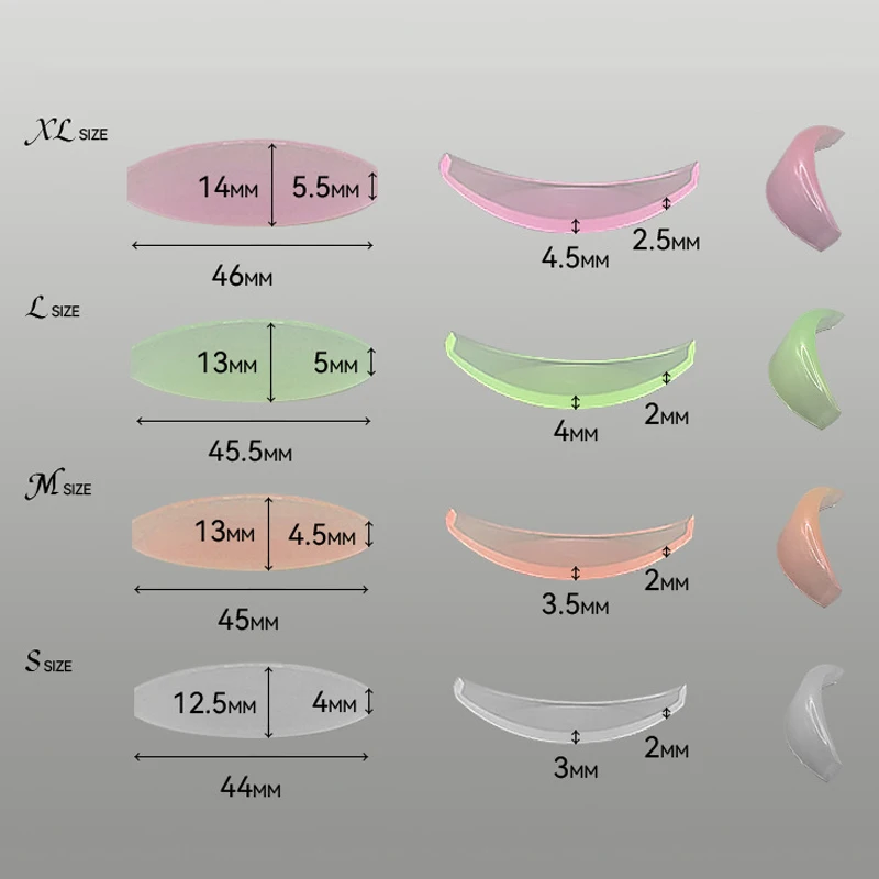 4 Pary Podkładek Silikonowych do Trwałej na Rzęsy L Curl Podkłady do Podnoszenia i Trwałej na Rzęsy Kolorowe Akcesoria do Makijażu i Upiększania Rzęs