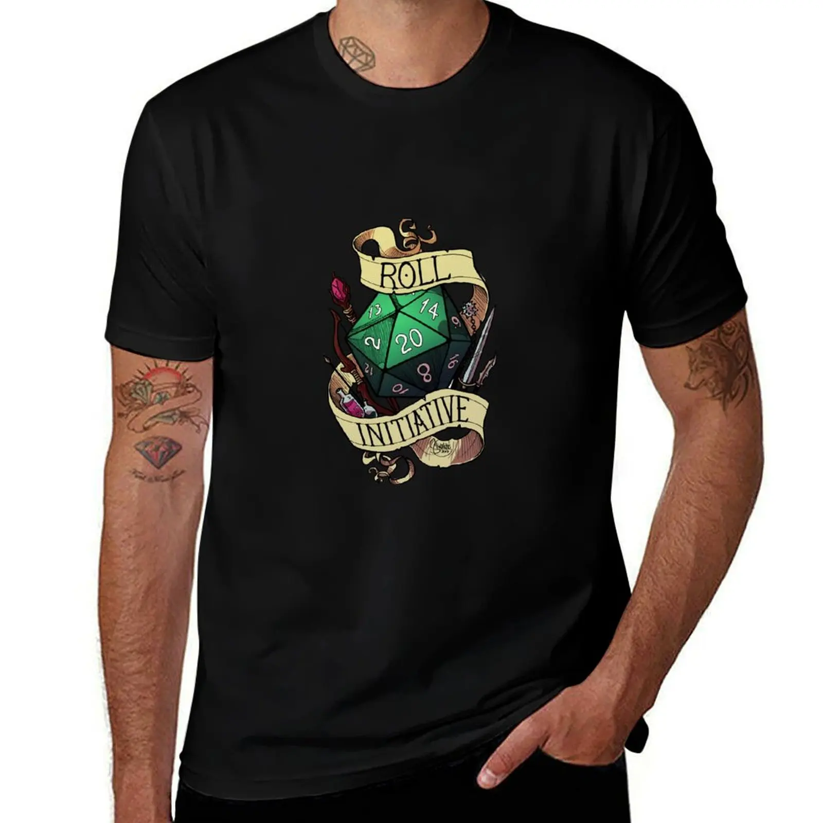 Roll initiative T-Shirt Fitness Quick Dry Short Sleeve Top T-Shirt