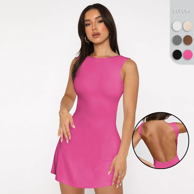 

Y2K Slim Fit Sexy Girl Color Svel Dr Summer High Waist Knitted Sexy Women's Dr Sensual Dr