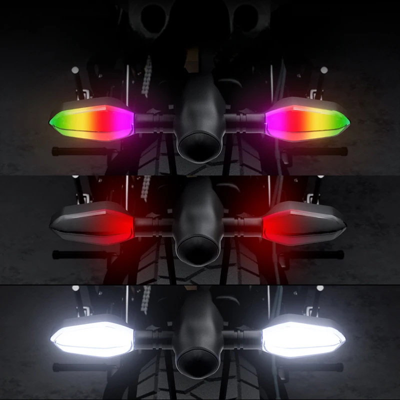 1Pair Motorcycle Turn Signal With Projection Turn Signal Electrombile Light Led Tail Light Highlight Warning Light Waterproof