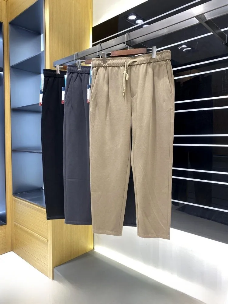 Business Casual Men's  Blend Straight Leg Pants Comfortable Breathable Stretch Cotton Polyester Mix Autumn New Style