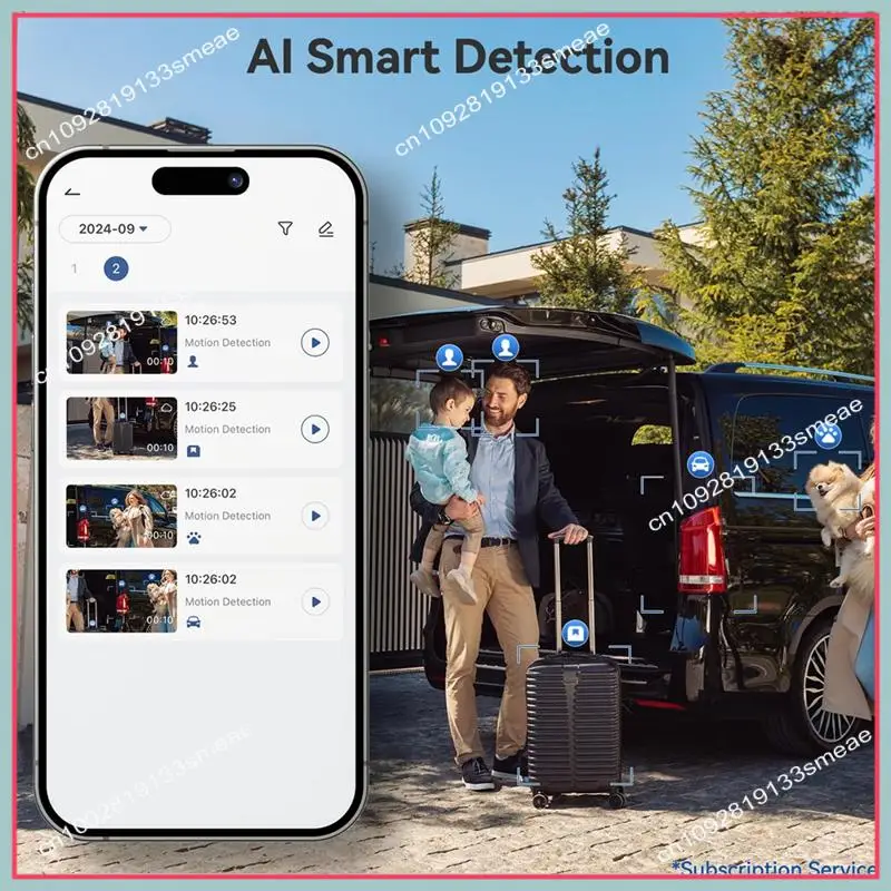 N94R Dual Doorbell Camera Wireless No Subscription,2K Smart Door Camera Wireless,With AI Human Detection, Night Vision