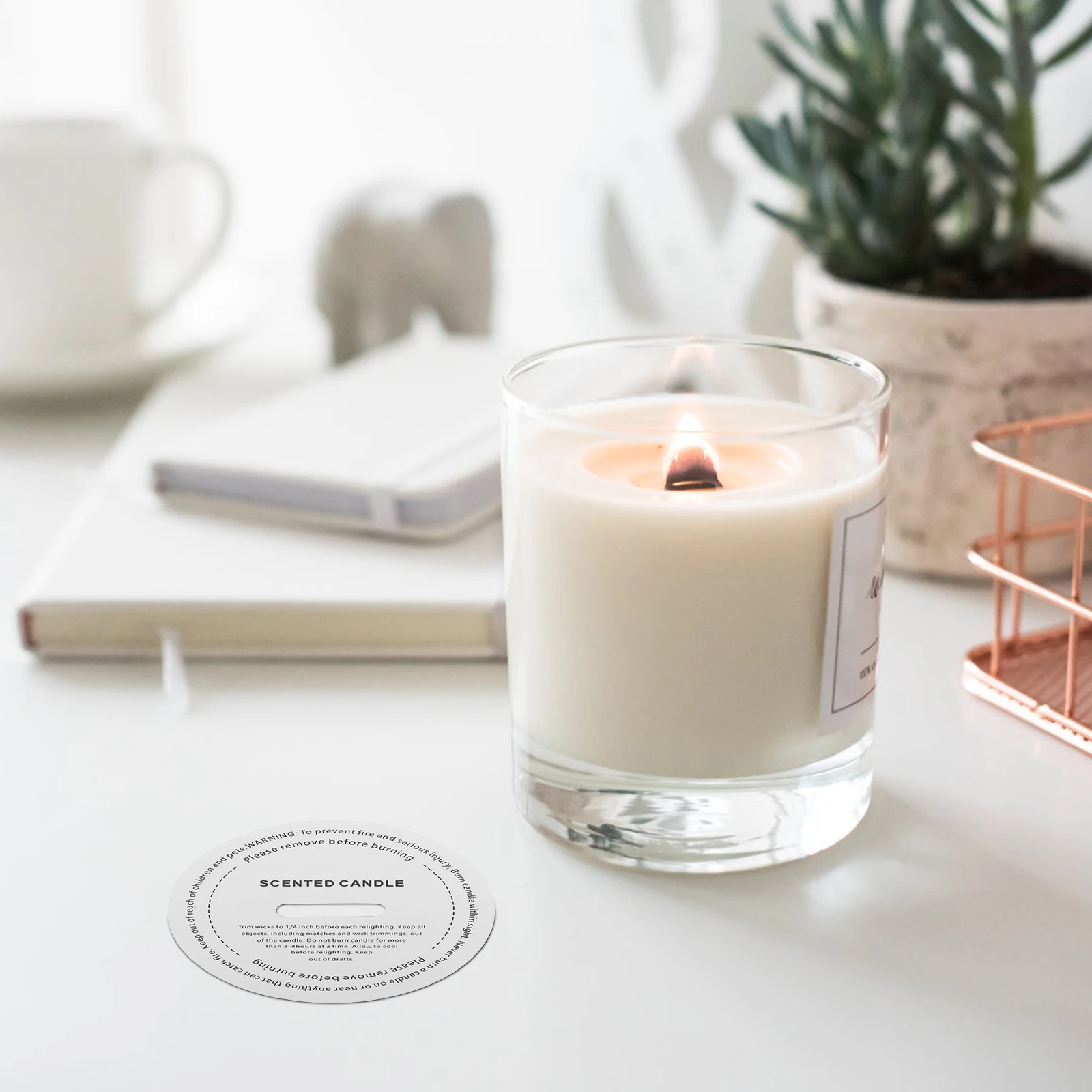 

100 Pcs Dust Covers Aromatherapy Wax Round Labels White Cardboard Paper Lid Protector Toppers Container Seals
