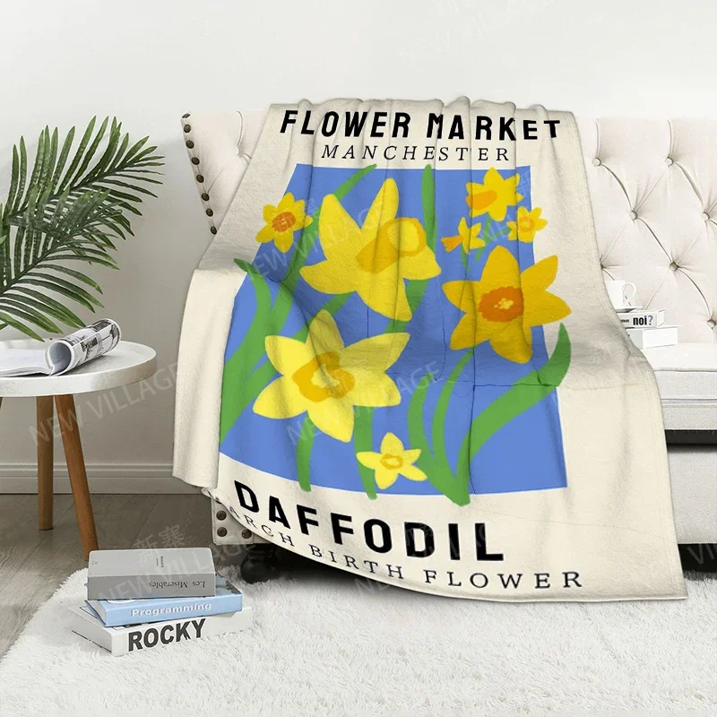 Home decoration plush Sofa blanket Morandi lines and flowers Bedspread on the bed fluffy soft blankets thick blanket for winte