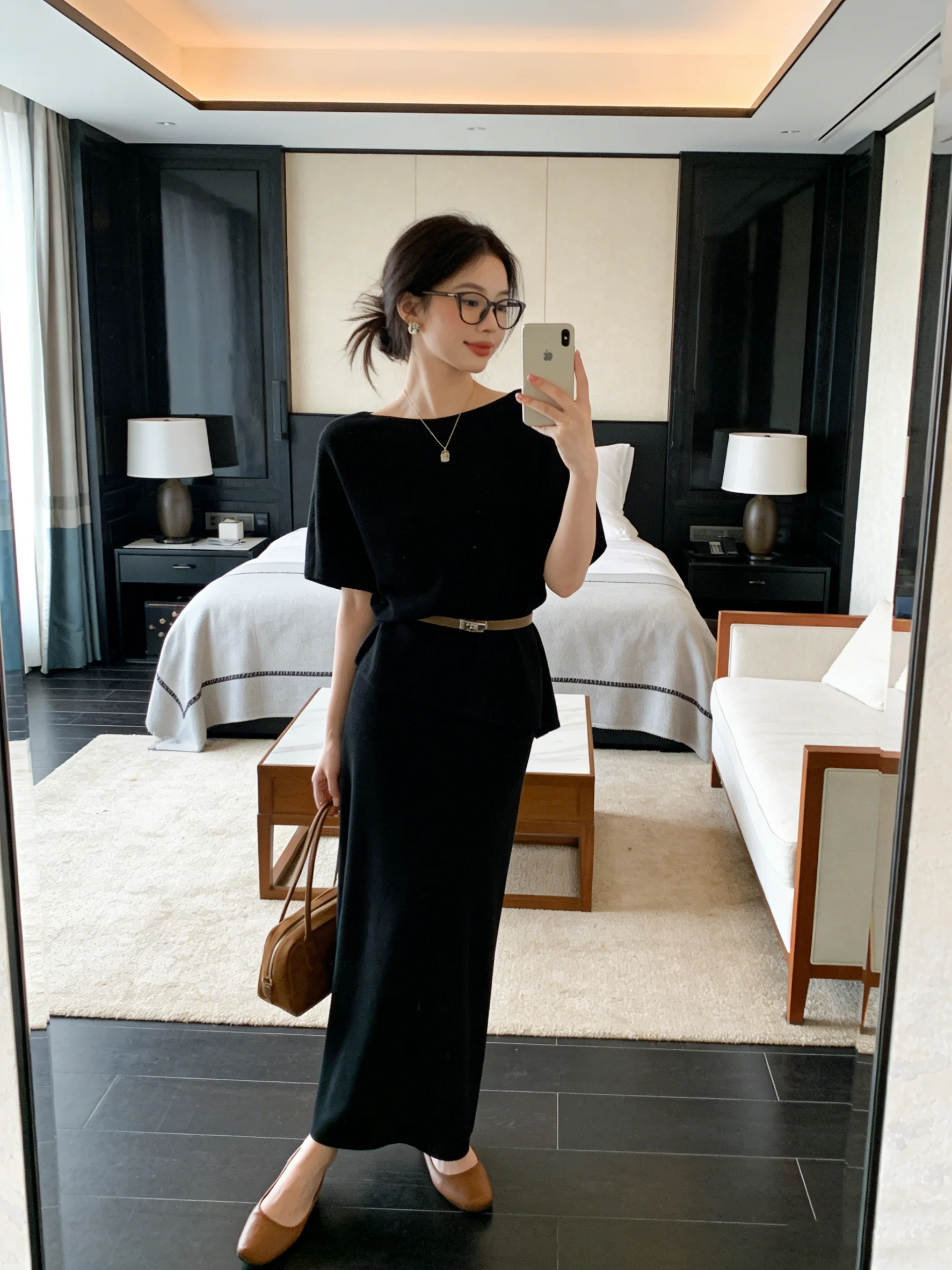 

Korean Style Comfortable Knitted Batwing Sleeve Top And High Waist Skirt Two Piece Set for Women Breathable Stretchy Casual O...