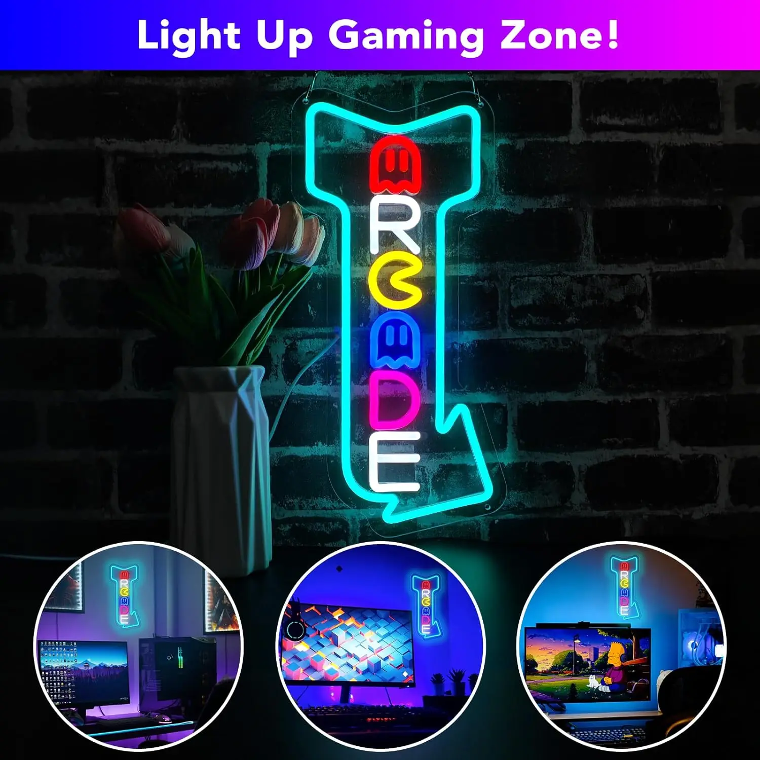 

Retro Arcade Neon Sign Game USB LED Lights for Bar Garage Gaming Room Bedroom Decoration neon personnalisé Gift Art Wall Light