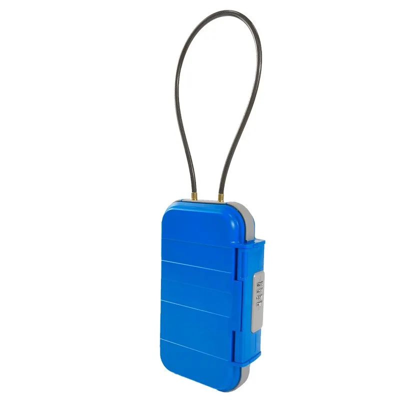 Scatola portaoggetti portatile cassetta di sicurezza da spiaggia creativa serratura a combinazione a 4 cifre con filo di acciaio sport da campo all'aperto ciclismo Swim Security