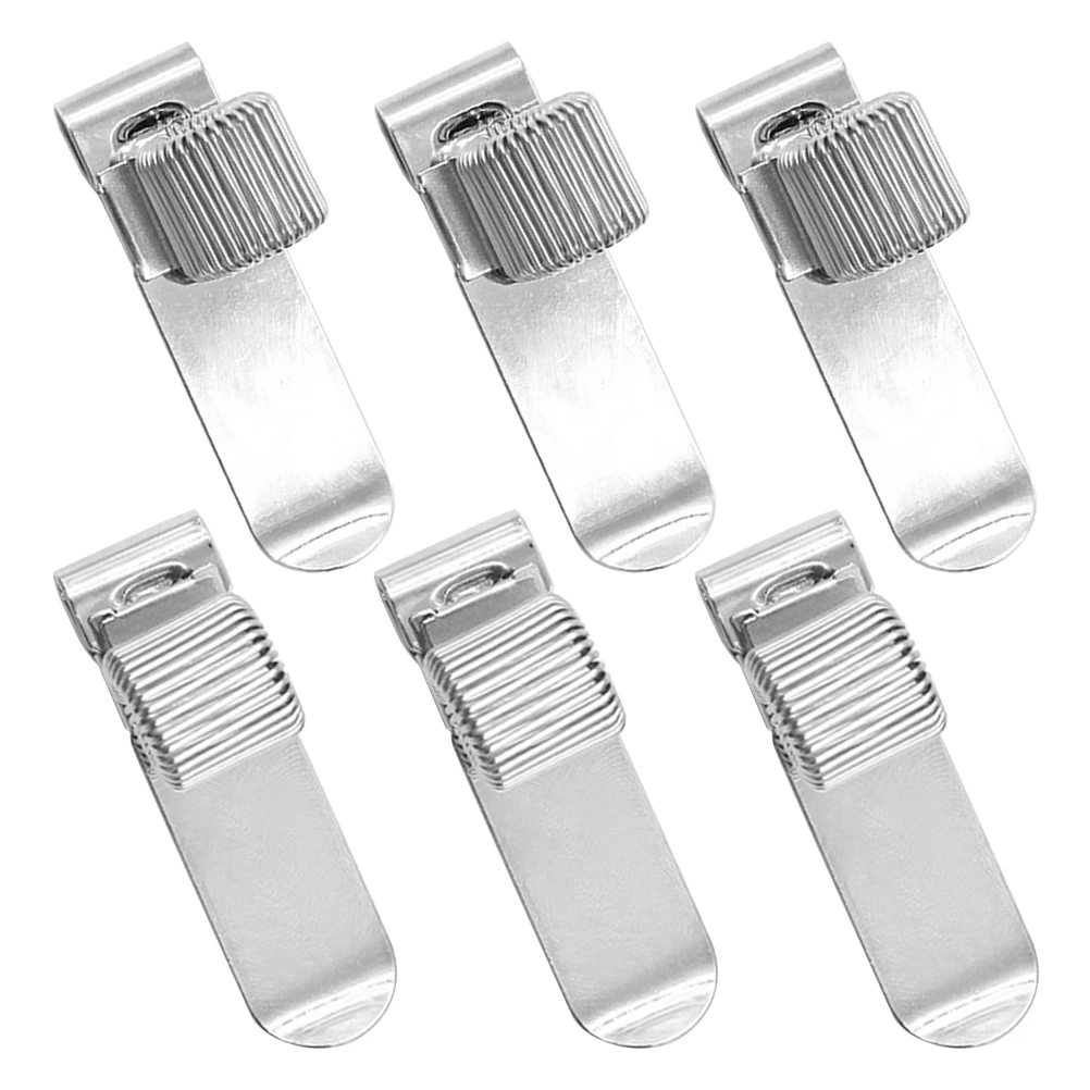 

6pcs Metal Pen Holder Clips Manganese Steel Lightweight Multifunctional Office Use Pencil Holder Book Pen