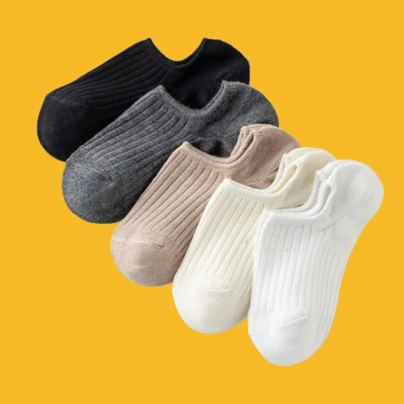 5/10 Pairs 2024 New Summer Comfortable Invisible Low Tube Boat Socks Heel Non-slip Silicone Invisible Women's Casual Socks