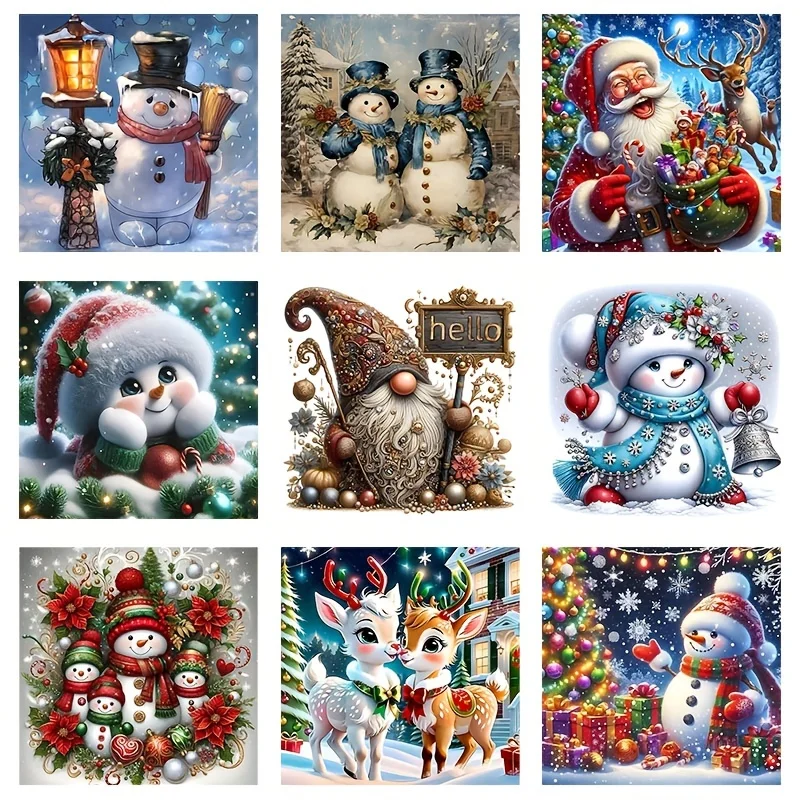 

5D Diamond Painting Christmas decoration Painting Old Man Snowman Dwarf Christmas Deer Diamond Painting Set DIY Handicraft Set