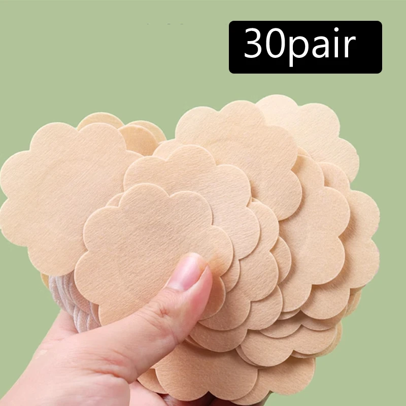 30Pair Nipple Cover Stickers Women Breast Lift Tape Pasties Invisible Self-Adhesive Disposable Bra Padding Chest Paste Patch