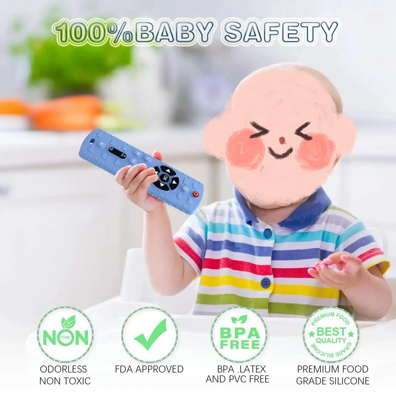 Remote Controller Teething Stick Soft Silicone Fashionable Shaped Attractive Sensory Exploration Chew Toy