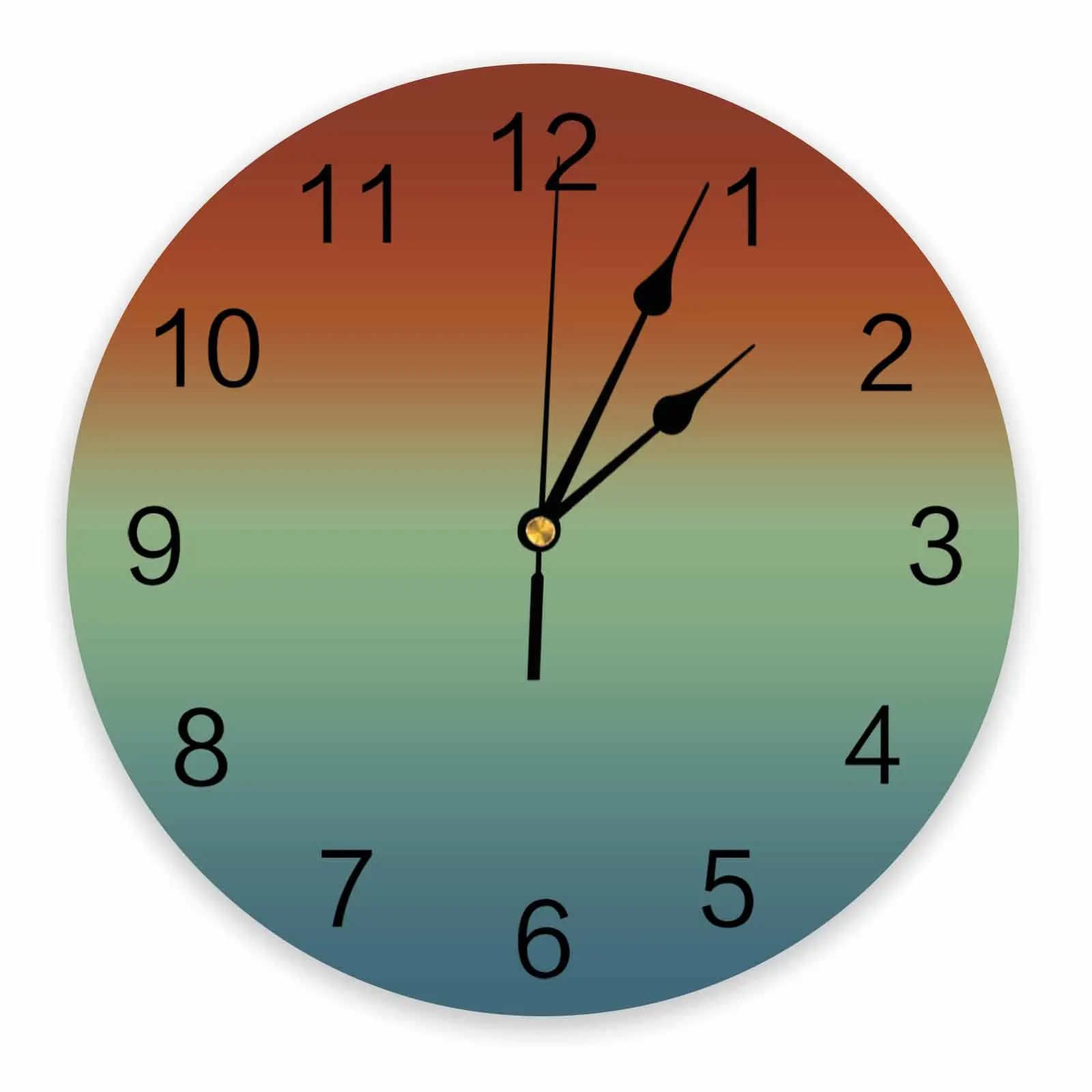 Abstract Gradient Rust Red Blue Green Printed Wall Clock Modern Silent Clock Living Room Home Decor Wall Hanging Watch