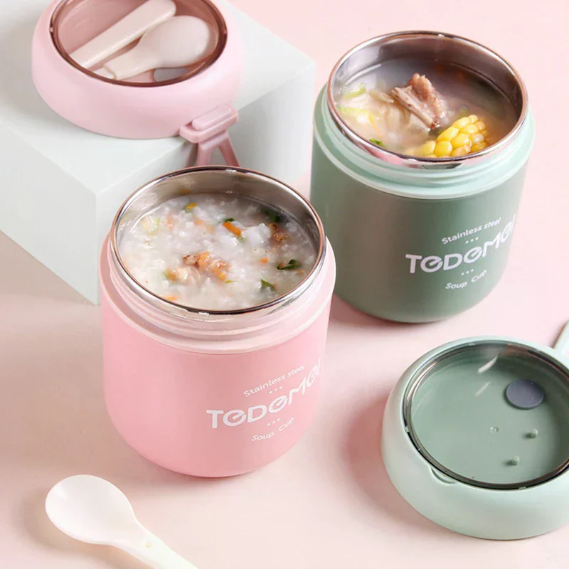 ☸ Aço inoxidável copo de vácuo - Food Storage Thermos avaliação e preço