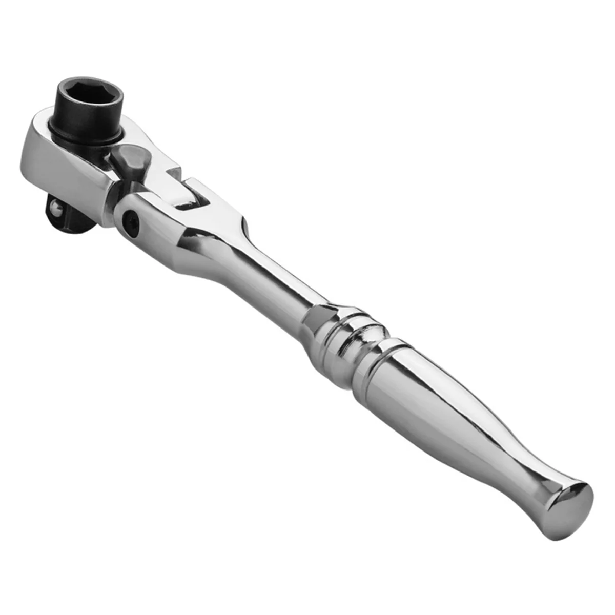 Llave de trinquete de mango redondo 2 en 1, 1/4 de doble extremo, 72 dientes, herramienta de llave rápida, punta de destornillador