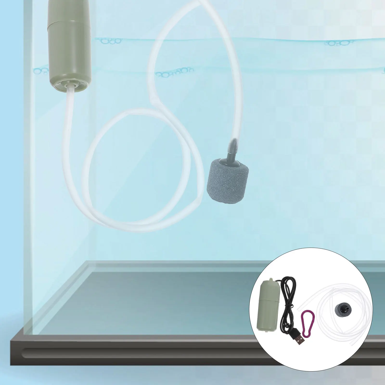 

Aquarium USB Oxygen Aerator Mini Air Pump Durable Portable Easy Use for Fish Tank Supply Air Pump for Aquarium