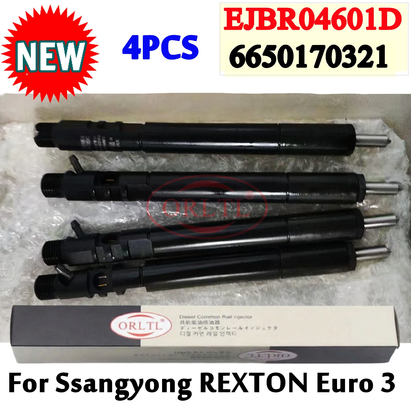 

4PCS New Diesel Fuel Injector Nozzle EJBR04601D A 6650170321 A6650170121 for SsangYong Kyron Rexton Rodius Stavic 2.7 Xdi ORLTL