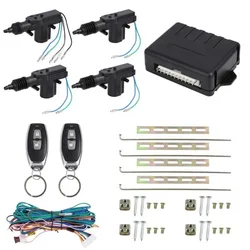 12V Universal Car Central Control Lock with 4 Door Lock Actuators 2 Remote Control Keyless Entry System SMT Locate Parking