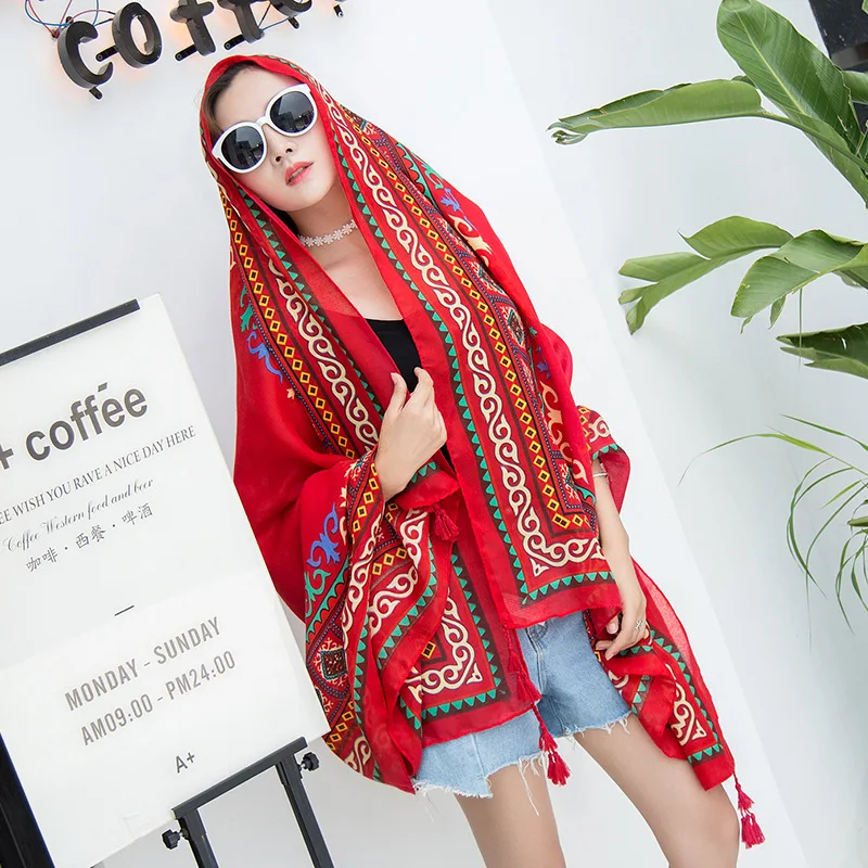 Summer Female Luxury Brand Scarf Ethnic Style Print Women Scarves Photographic Prevent Bask In Female Shawl Bufanda Mujer