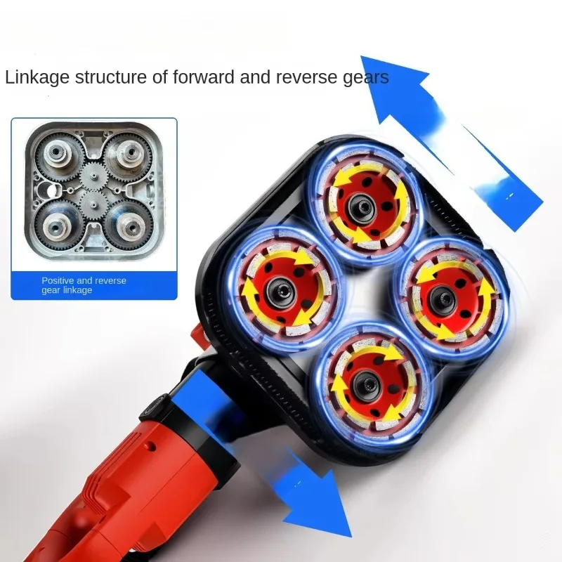 Handheld Concrete Floor Grinder 3 Head Dustless Epoxy Coating Removal Machine For Cement Surface Polishing Renovation Small Area