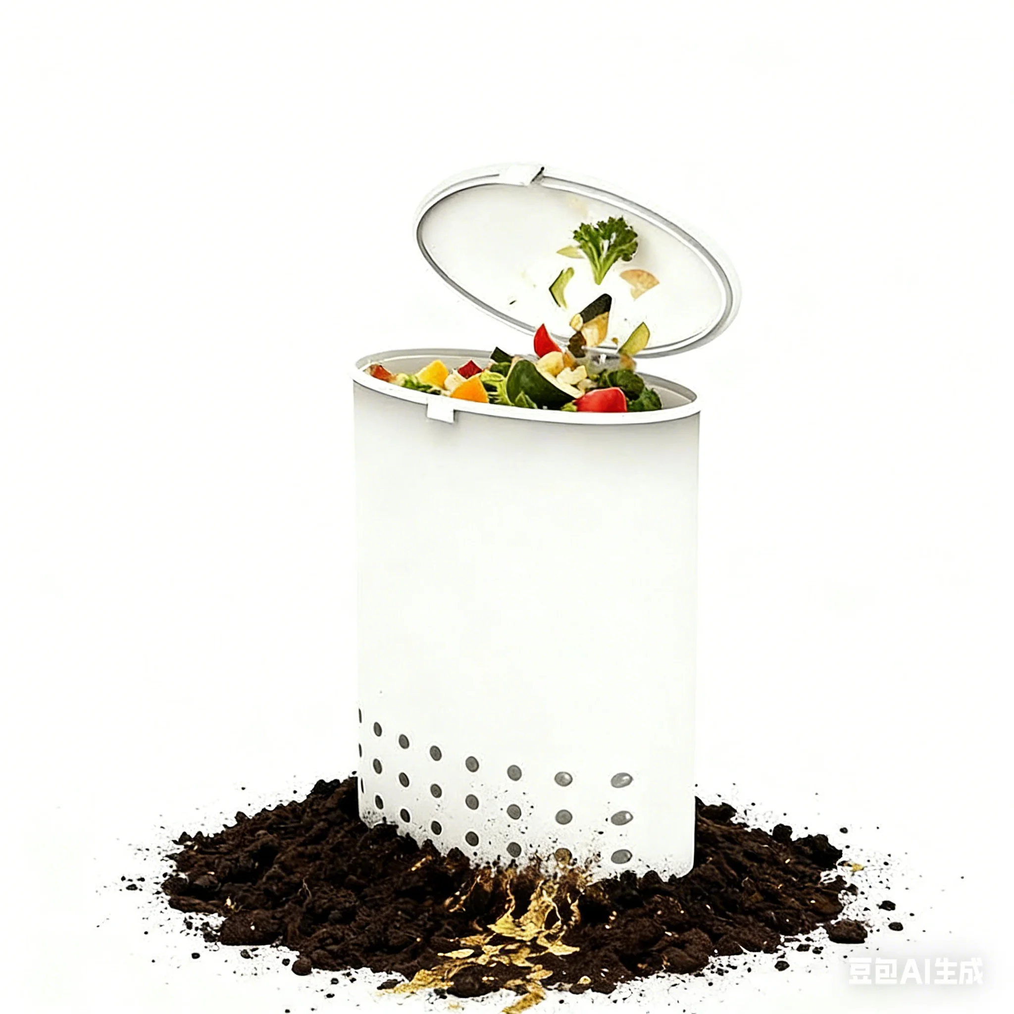 Mini torre de vermicompostaje para jardín, contenedor de lombrices subterráneo, eliminador de residuos de cocina, 15x12cm