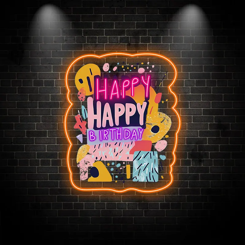 Happy Birthday Neon Sign, Vibrant Party Decoration Light, Perfect for Birthday Celebration, Home, Event Decor, Kids Room Decor