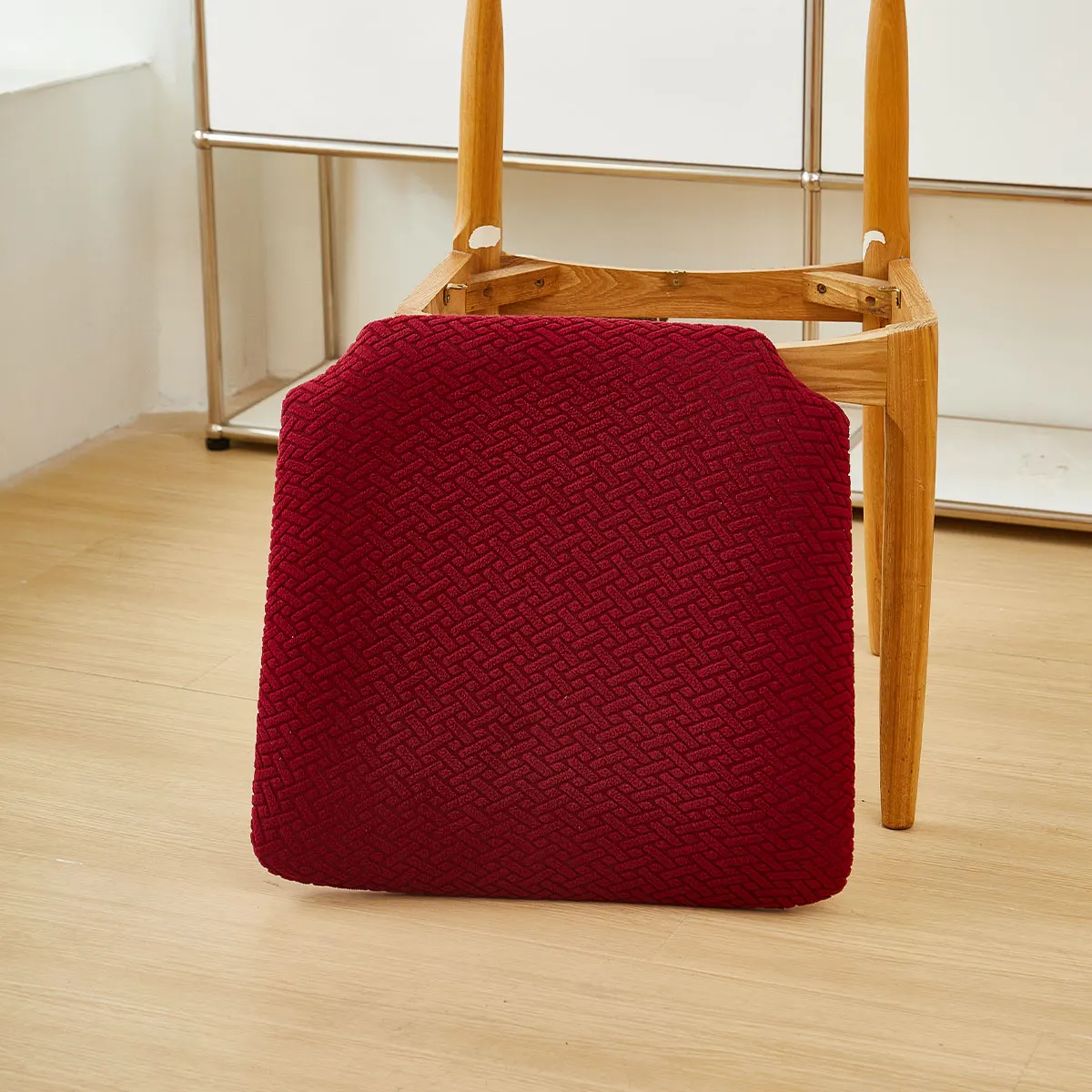 4/6 قطعة الجاكار النسيج وسادة كرسي يغطي أغطية مقاعد مرنة للكراسي بلون كرسي الغلاف حامي لغرفة المعيشة #5