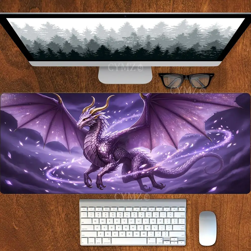

Игровой коврик для мыши Purple Starry Sky Dragon, настольный коврик, нескользящий коврик с прошитыми краями, аксессуары для ПК, игровой коврик 30X80 см, коврик для мыши, настольные коврики