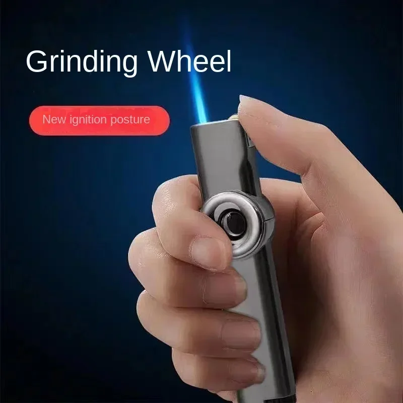 New Aomai Portable Windproof Turbo Torch Lighter Metal Jet Blue Flame Butane Gas Lighter 1300℃ Cigarette Lighter Smoking Gadgets