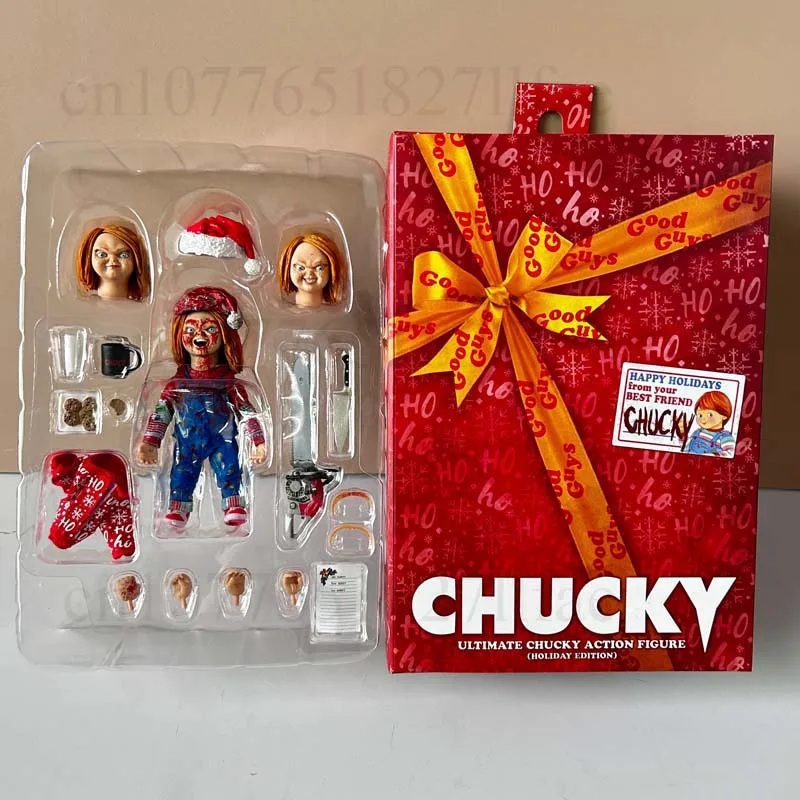 NECA Figure Christmas Chucky Christmas Version Edition Action Figure Model Toys Joint Movable Doll Room Ornament Gift For Kids