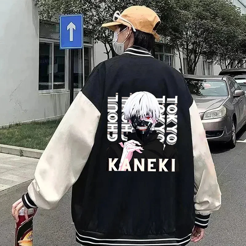 New Kaneki Ken baseball jacket women men coat streetwear sweatshirt autumn winter hip hop baseball uniform jersey