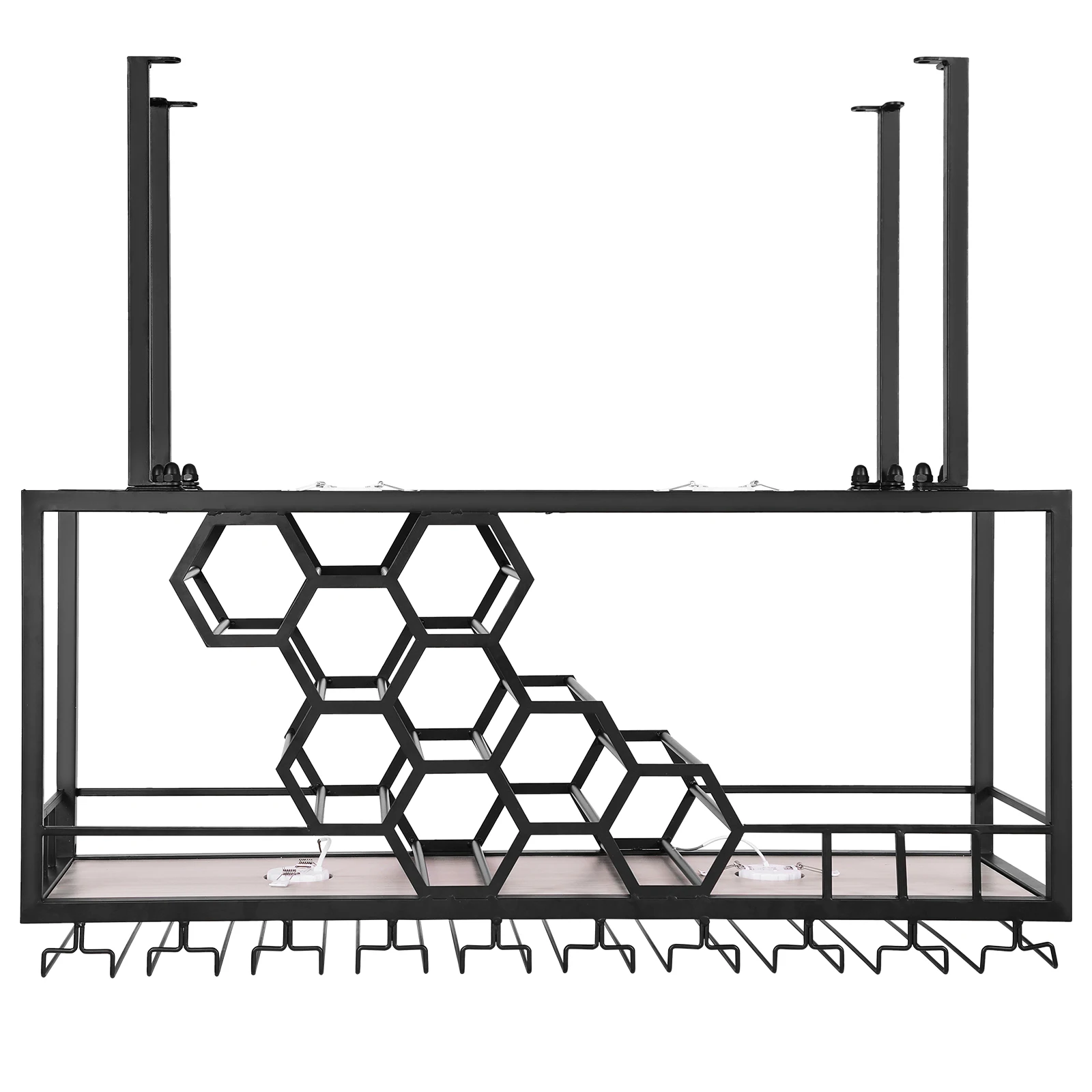 

Metal Hanging Wine Rack (Black)