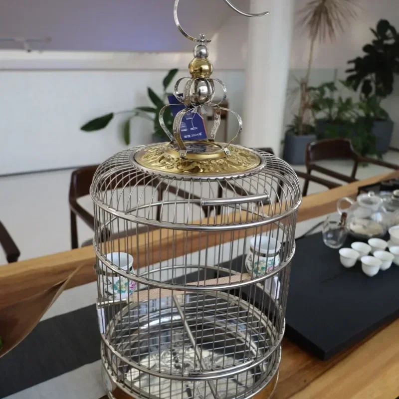 قفص الطيور من الفولاذ المقاوم للصدأ، مبيعات المصنع مباشرة، قفص دائري معدني من Thrush Myna Starling #4