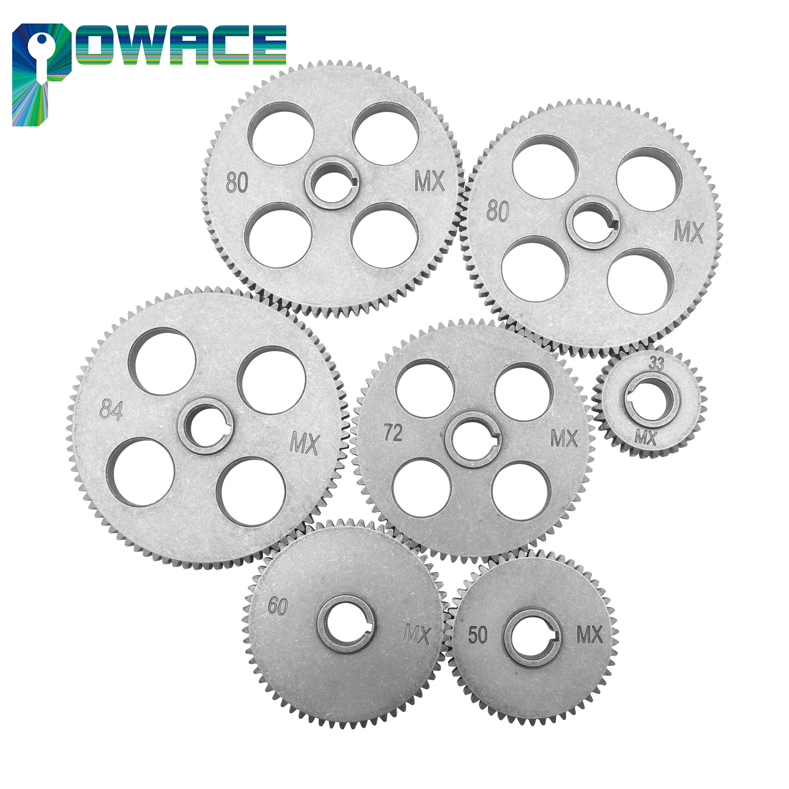 Metric Swap Gear Kit for WM210V CD210V Bench Lathe 84/80/72/70/66/60/52/50/40/33/30/24/20T metal gears