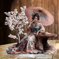 New Flat Acrylic Ornaments Geisha Cherry Blossom Desktop Decoration For Home Office Presents