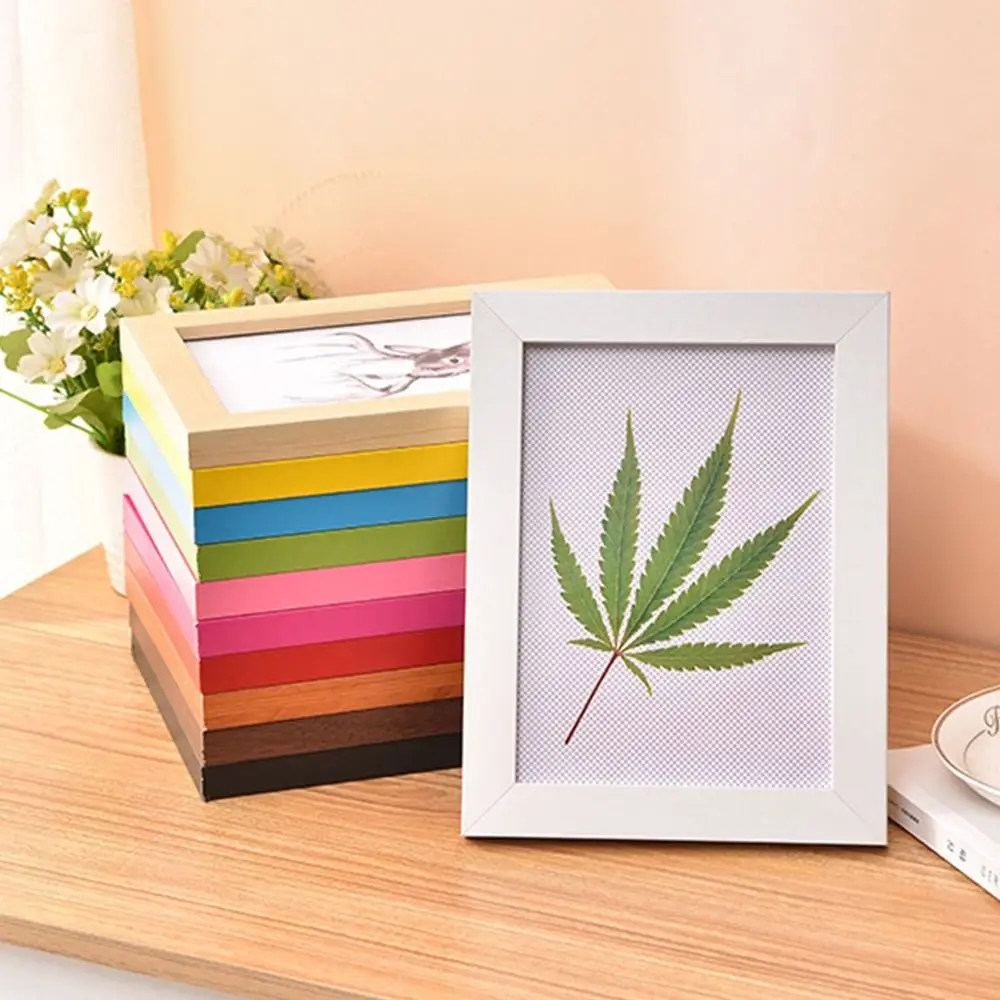 Simple Colorful Photo Frame Drawings Handcraft Picture Frame Multi Size DIY Display Holders Desktop