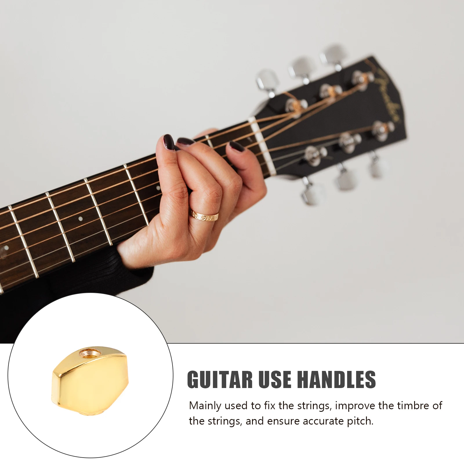 

6Sets Folk Guitar Tuner Handles Durable Acoustic Guitar Tuning Caps String Lock Function Accessories Folk Tuning Handles