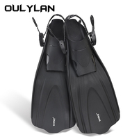 Oulylan Adjustable Short Adult Snorkel Foot Swimming Flippers Fins Beginner Water Sports Equipment Portable Diving Flippers Men