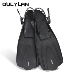 Oulylan Adjustable Short Adult Snorkel Foot Swimming Flippers Fins Beginner Water Sports Equipment Portable Diving Flippers Men