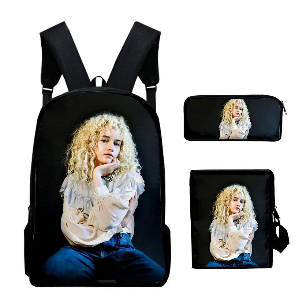 Classic Popular Cool Julia Garner 3D Print 3pcs/Set pupil School Bags Laptop Daypack Backpack Inclined shoulder bag Pencil Case