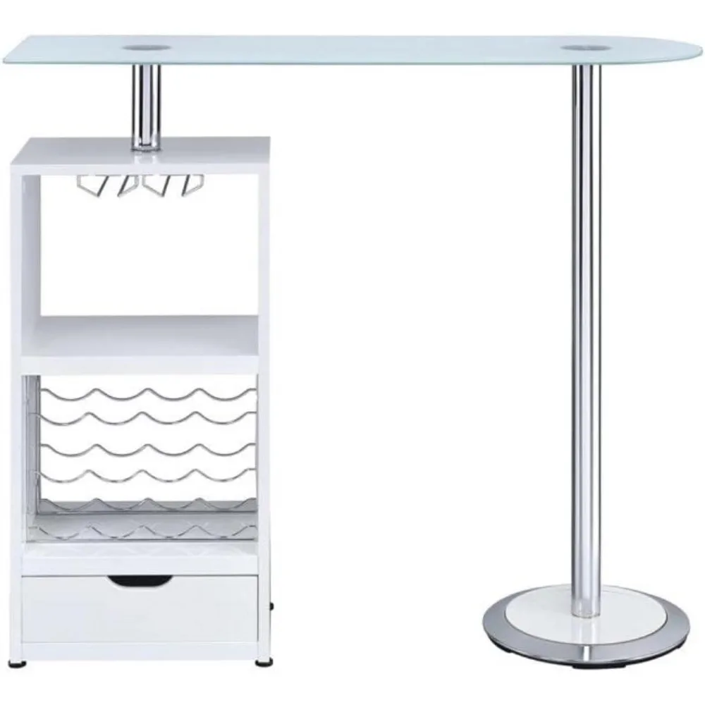 Bar Table W/Wine Storage White 120452