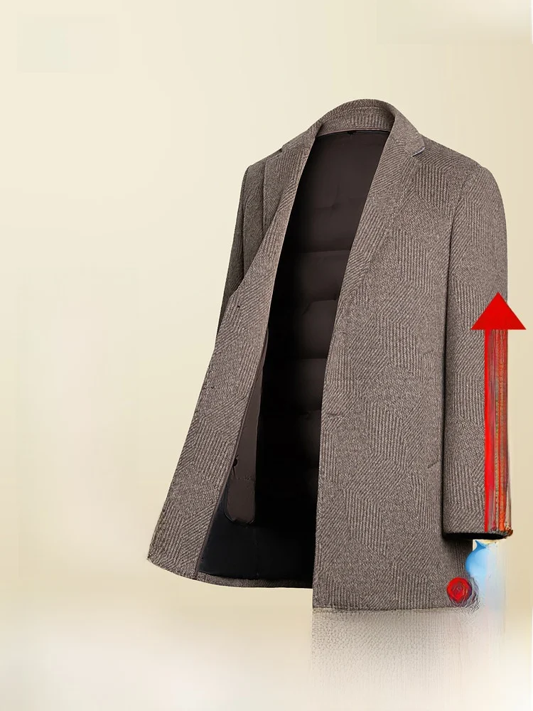 

Мужская шерстяная пуховая куртка Ele: деловой повседневный стиль, теплая, индивидуальная, для снежной погоды, весна 2026, новинка