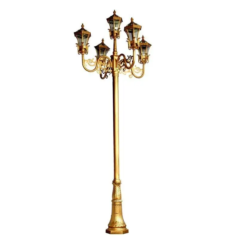 Solar Garden Light European 5-head Chinese Light Lawn Gate Villa Landscape Garden Decoration