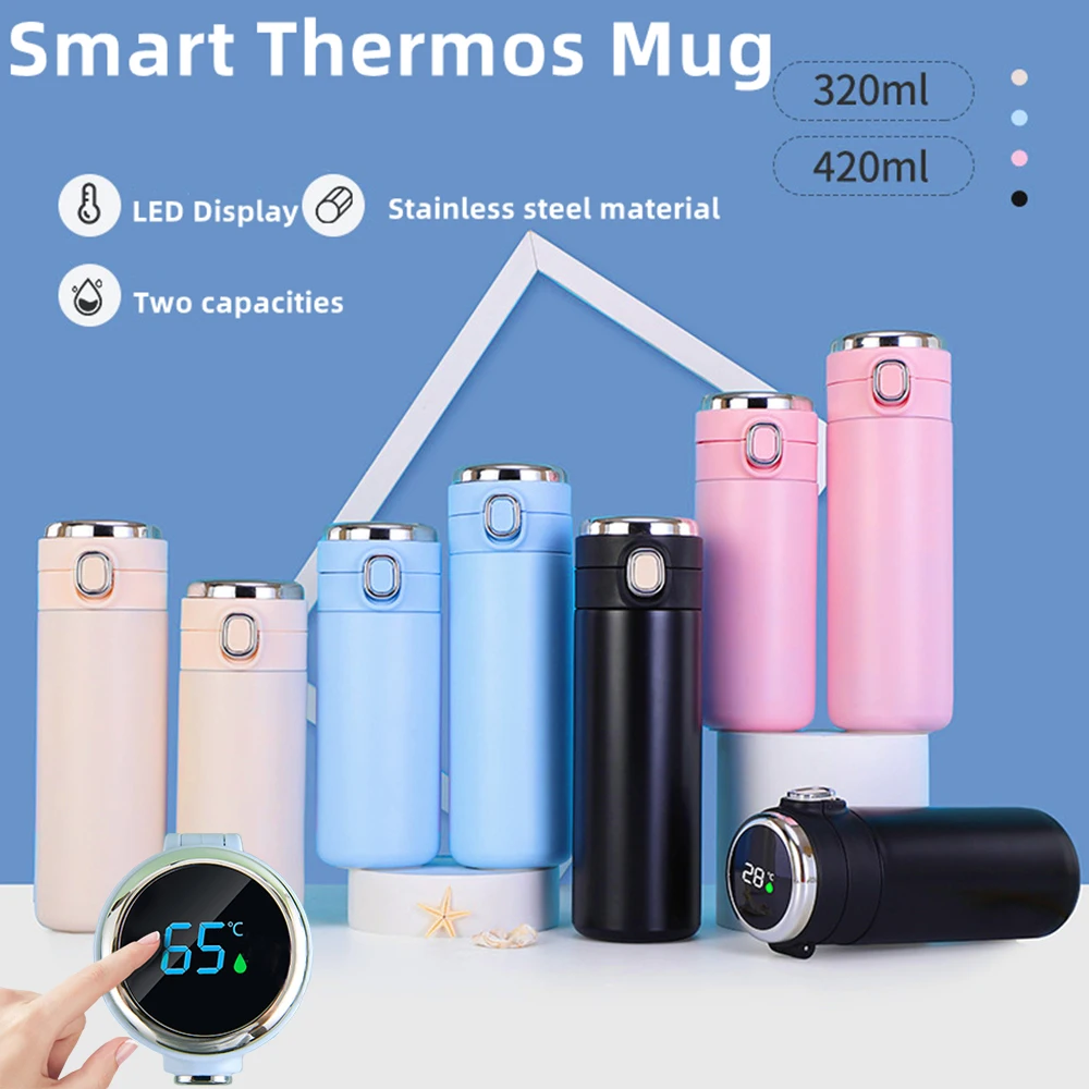 320ml 420ml Stainless Steel Smart Thermos Bottle LED Temperature Display Thermal Mug Insulated Tumbler taza termica garrafa copo