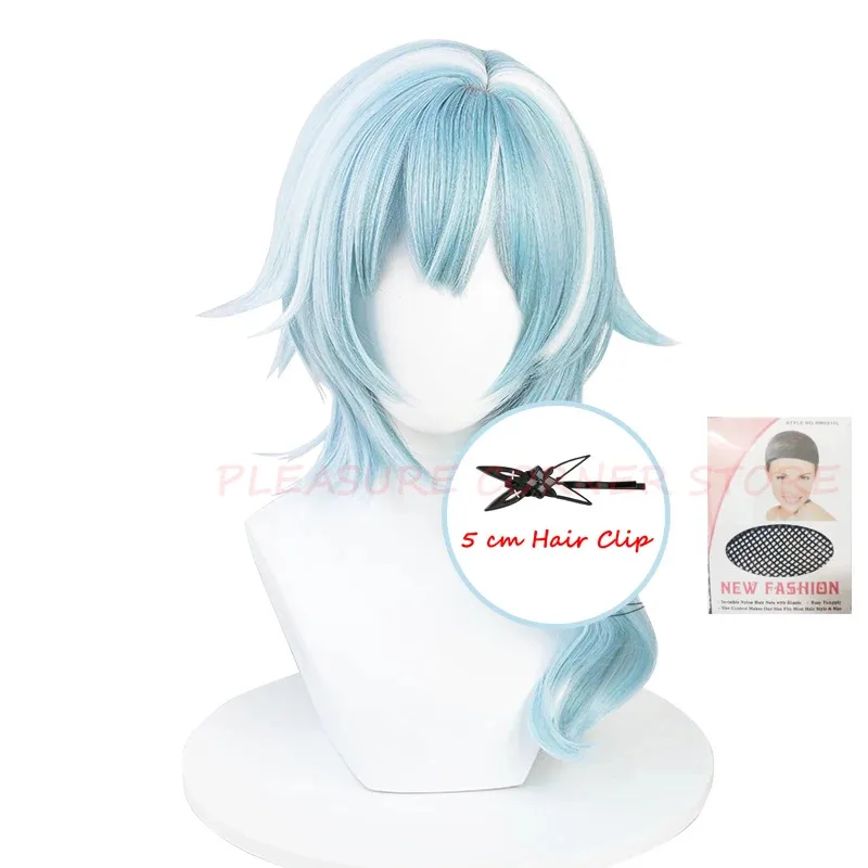 Parrucca cosplay Genshin Impact Eula Parrucche pre-stylate in filato sintetico resistente al calore simulato Parrucche professionali per giochi di ruolo